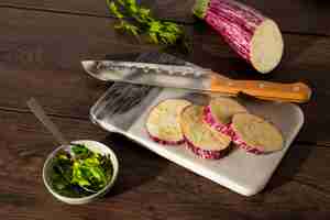 Free photo still life with delicious eggplant