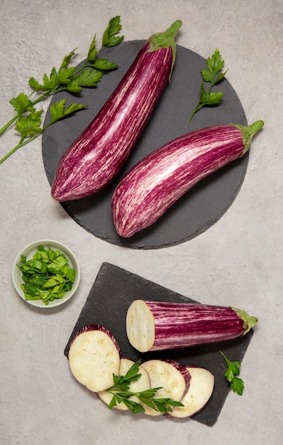 Still life with delicious eggplant