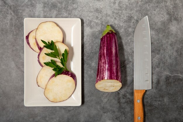 Still life with delicious eggplant