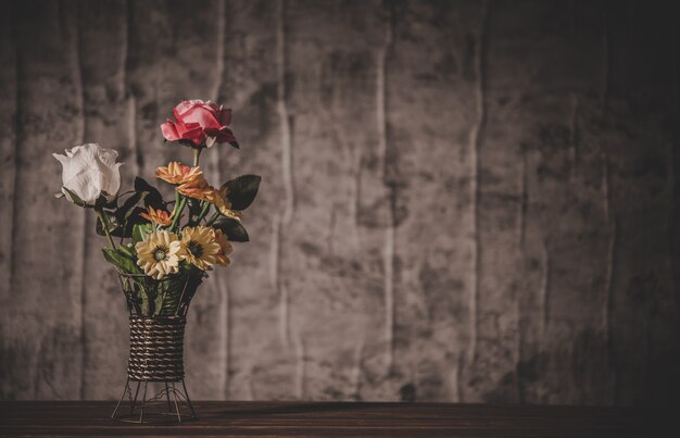 Still life with flower vases