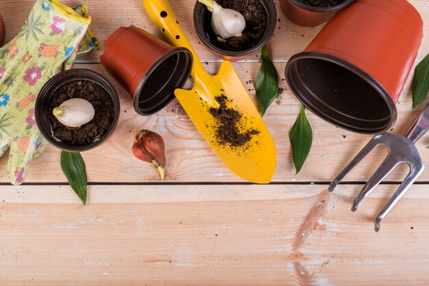 Still life with gardening objects