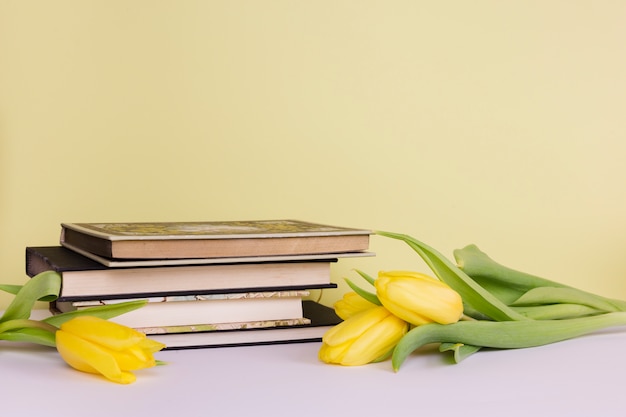 Free photo still life with literature concept