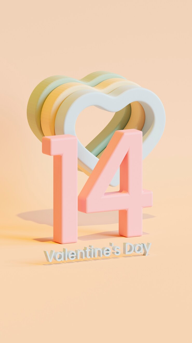 Free Photo still life with the number 14 for valentines sales