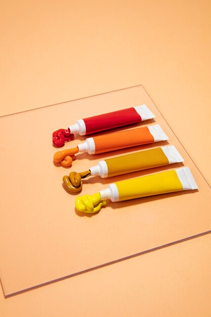 Still life with oil painting tubes