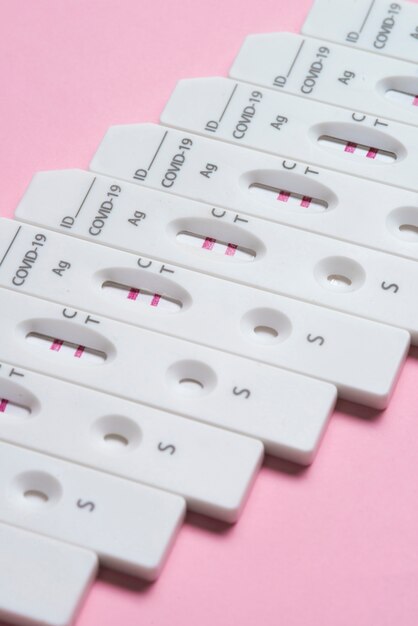 Still life with positive coronavirus tests