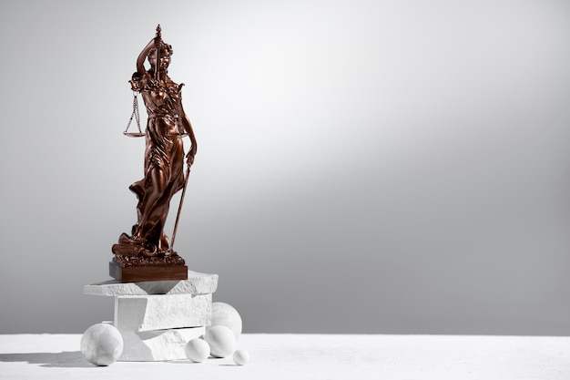 still life with the scales of justice