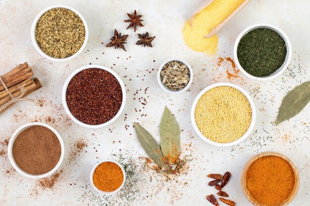 Still life with various spices