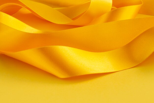 Still life of yellow ribbon