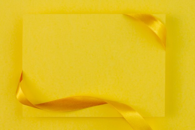 Still life of yellow ribbon