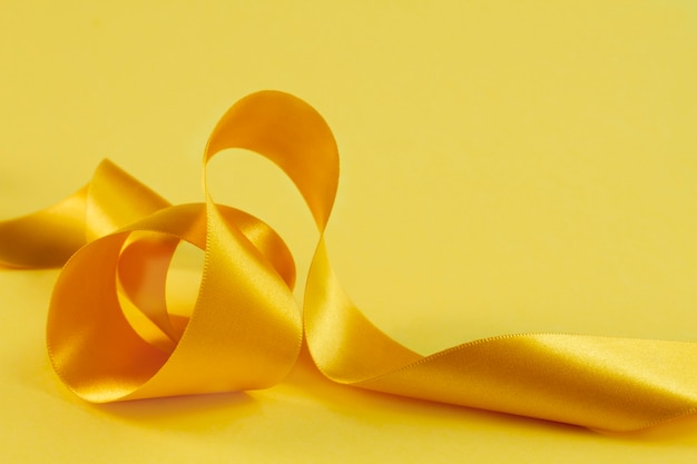 Still life of yellow ribbon