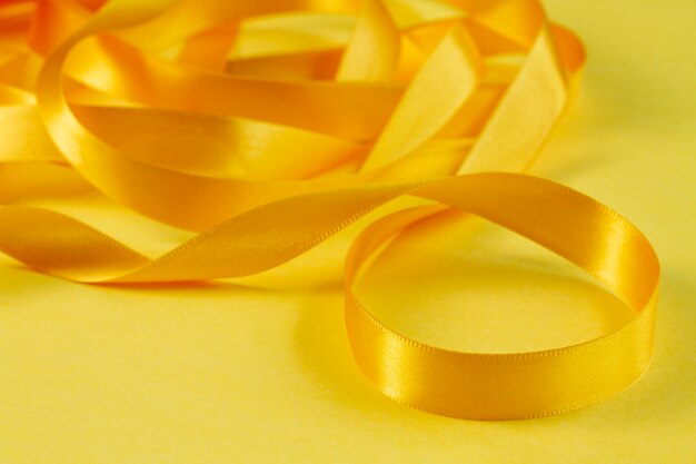 Still life of yellow ribbon