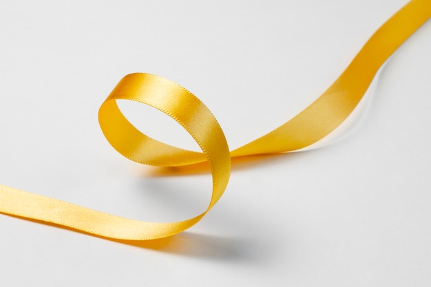 Still life of yellow ribbon