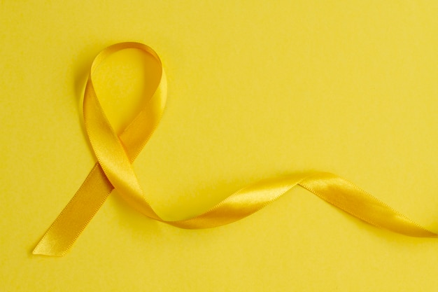 Still life of yellow ribbon