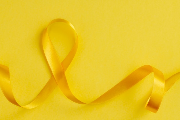 Still life of yellow ribbon