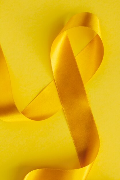 Still life of yellow ribbon