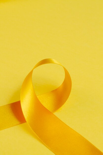 Still life of yellow ribbon