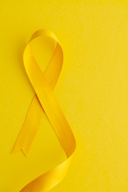 Still life of yellow ribbon