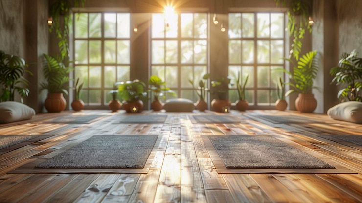 Free Photo still life of yoga equipment