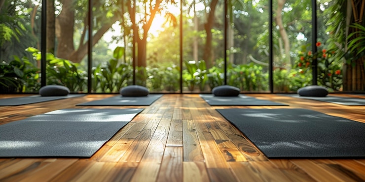 Free Photo still life of yoga equipment