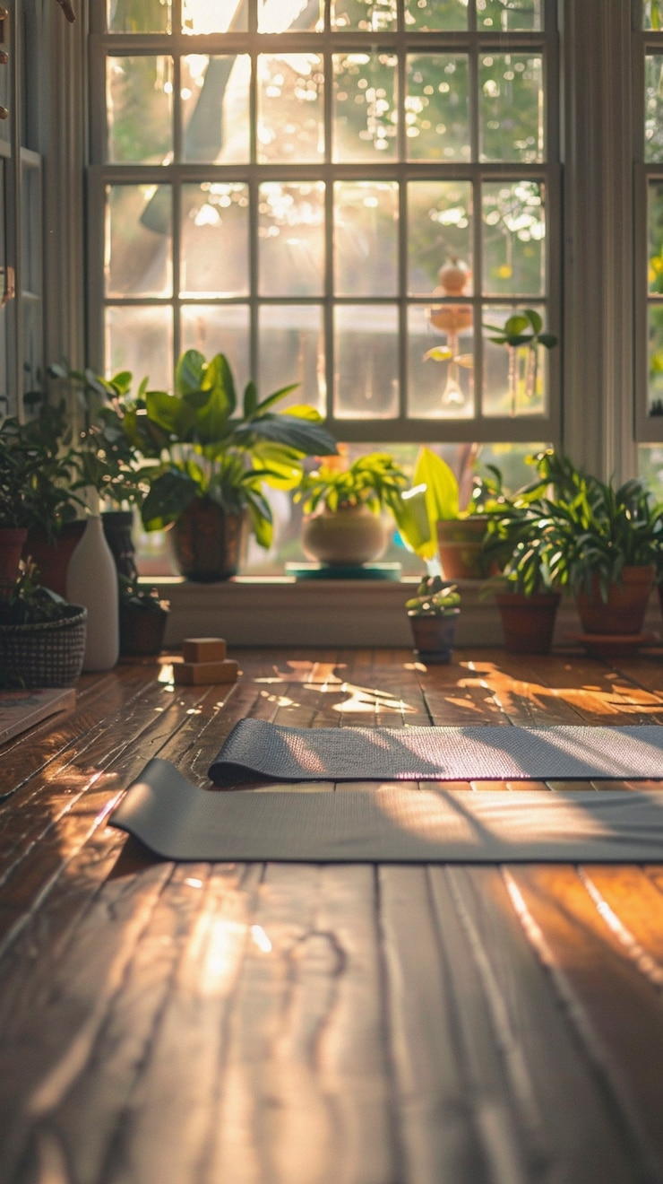 Free Photo still life of yoga equipment