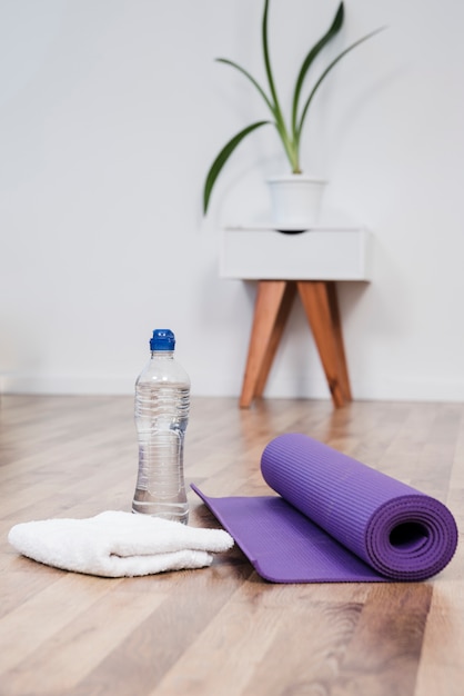 Still life of yoga room