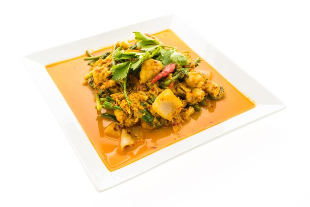 Stir fried crab with curry