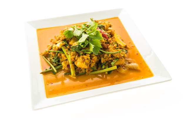 Stir fried crab with curry