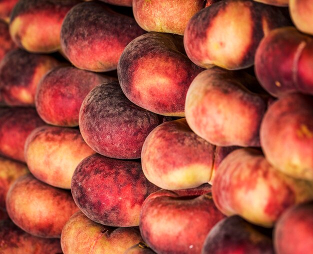 Stock of apricots on market for sale