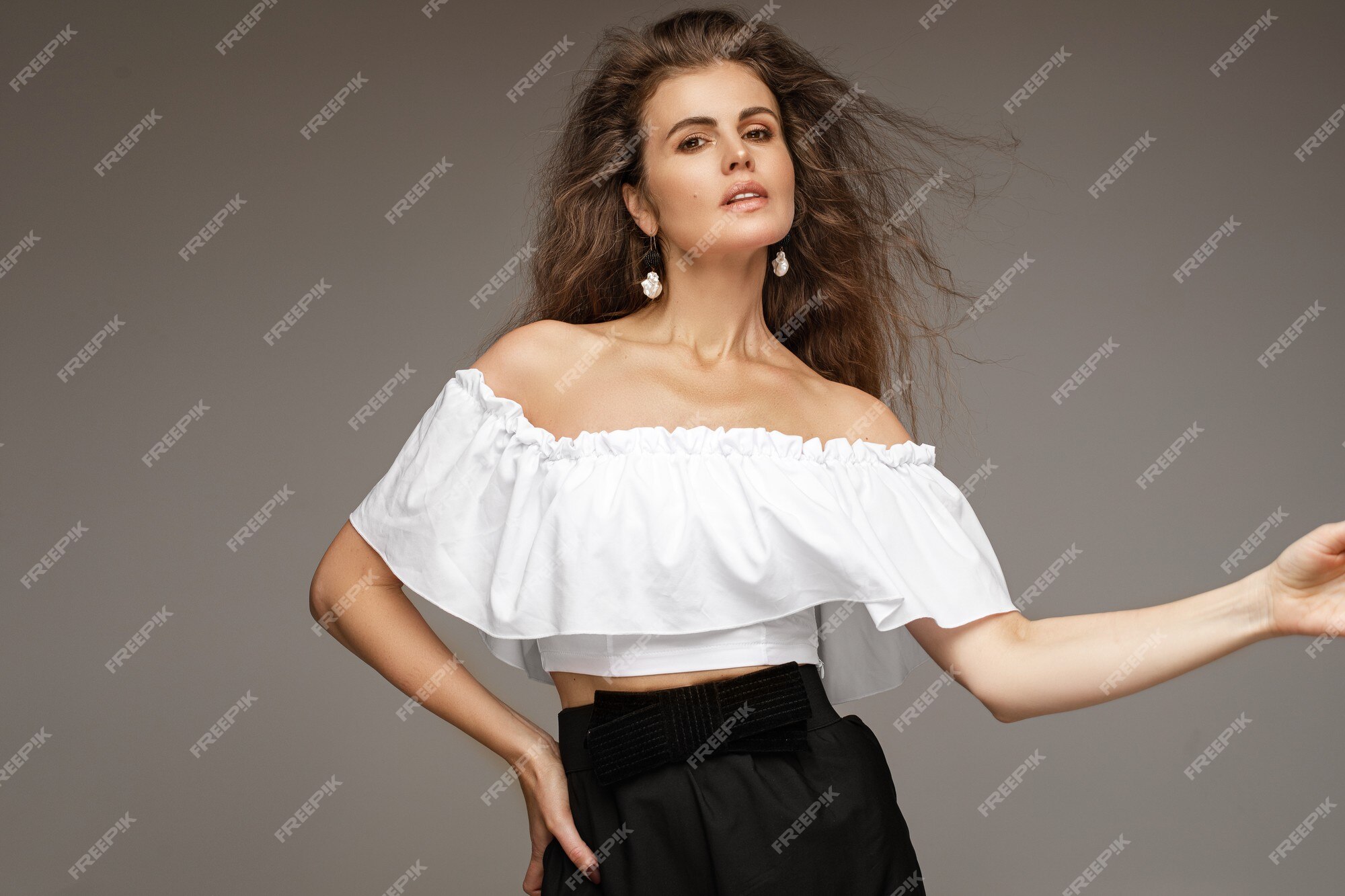 Woman in Black Off Shoulder Top · Free Stock Photo