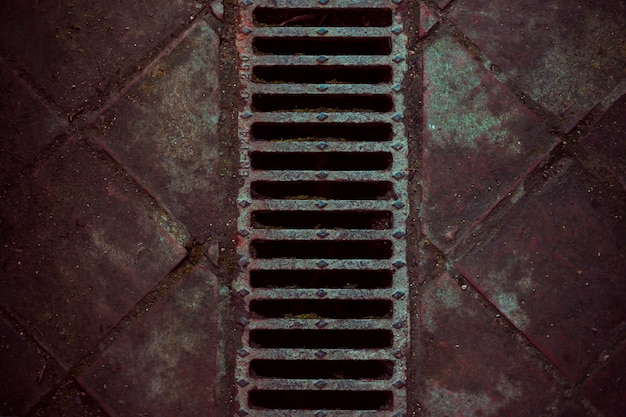 Stone floor with sewer