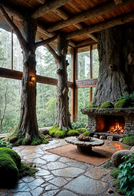Stone natural room interior design