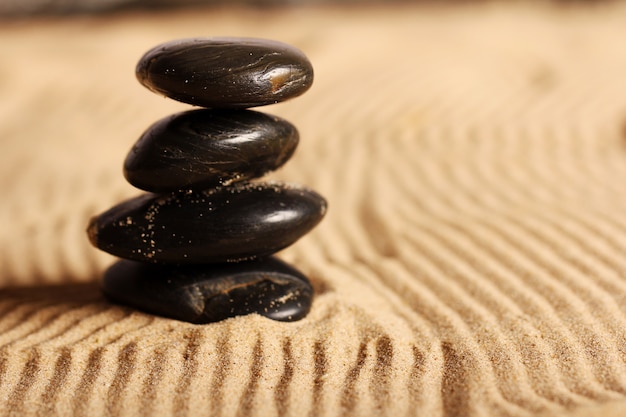 Free photo stones on the sand