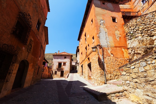 stony houses in ordinary street of spanish town