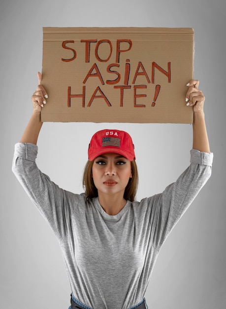 Free photo stop asian hate concept