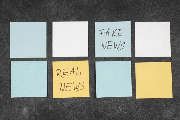 Stop fake news concept with post-its
