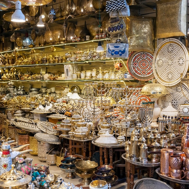 Free photo store in famous marrakesh souk