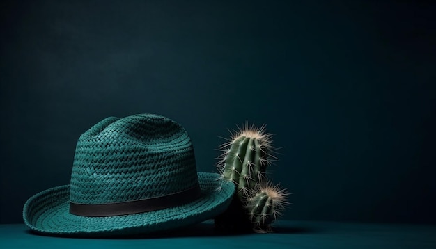 Il cappello da cowboy di paglia aggiunge eleganza all'avventura estiva generata dall'ia