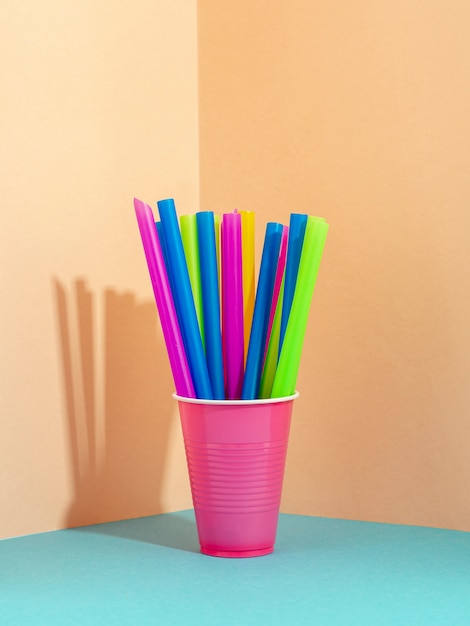 Straw sticks with mixed vivid color