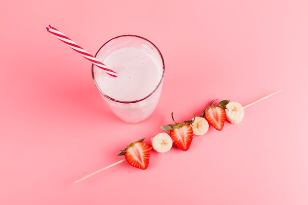 Strawberry banana milkshake