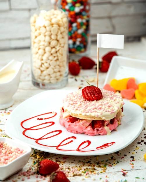 Strawberry and Banana Pancake with Chocolate Ball Toppings – Free Stock Photos