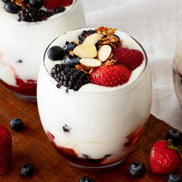 Strawberry and blueberry yogurt