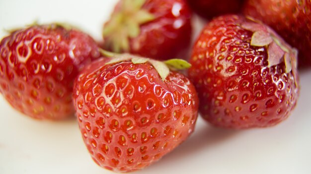 Strawberry close-up plan