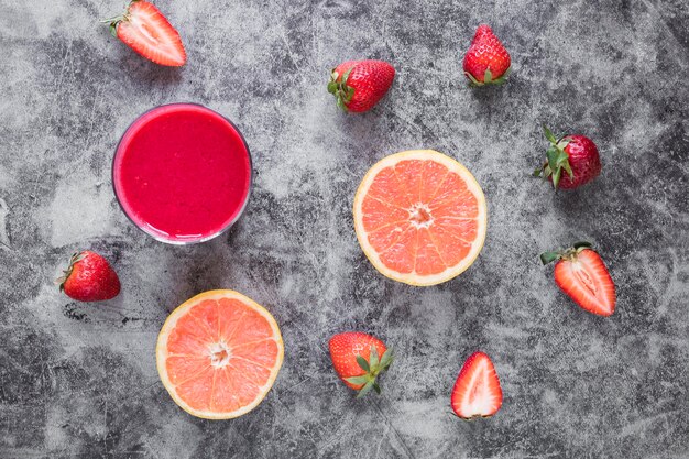 Strawberry and grapefruit smoothie