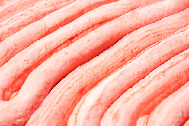 Strawberry ice cream texture