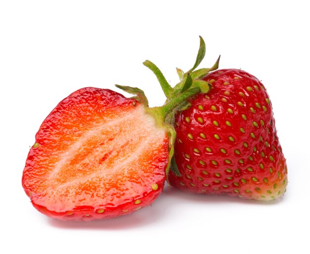 Strawberry isolated on white background close up