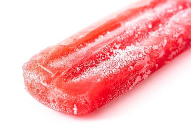 Strawberry popsicle isolated on white background