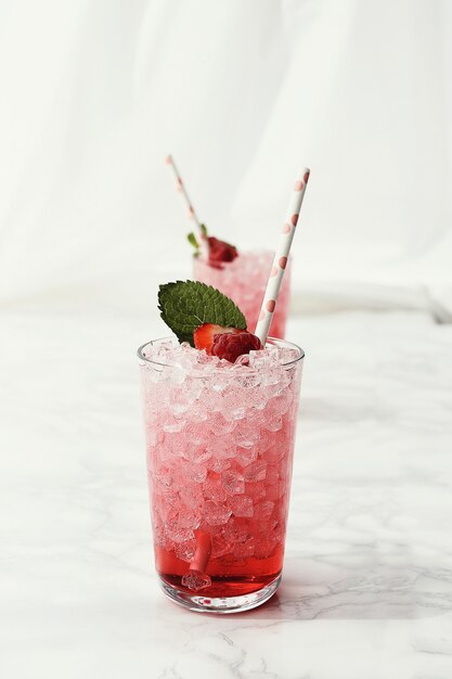 Strawberry and raspberry cocktail