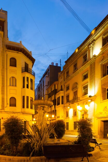 Street of Castellon de la Plana in evening