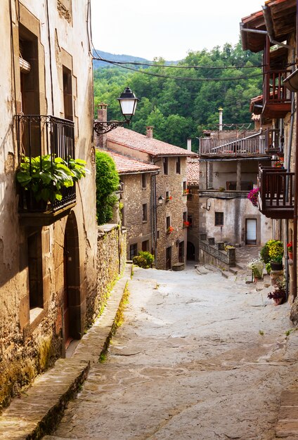 street of catalan town in Pyrenees