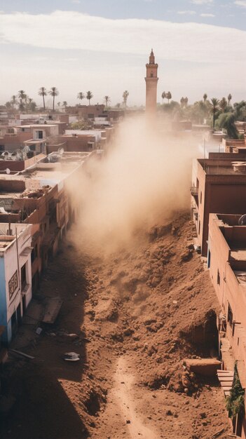street of marrakesh city after earthquake